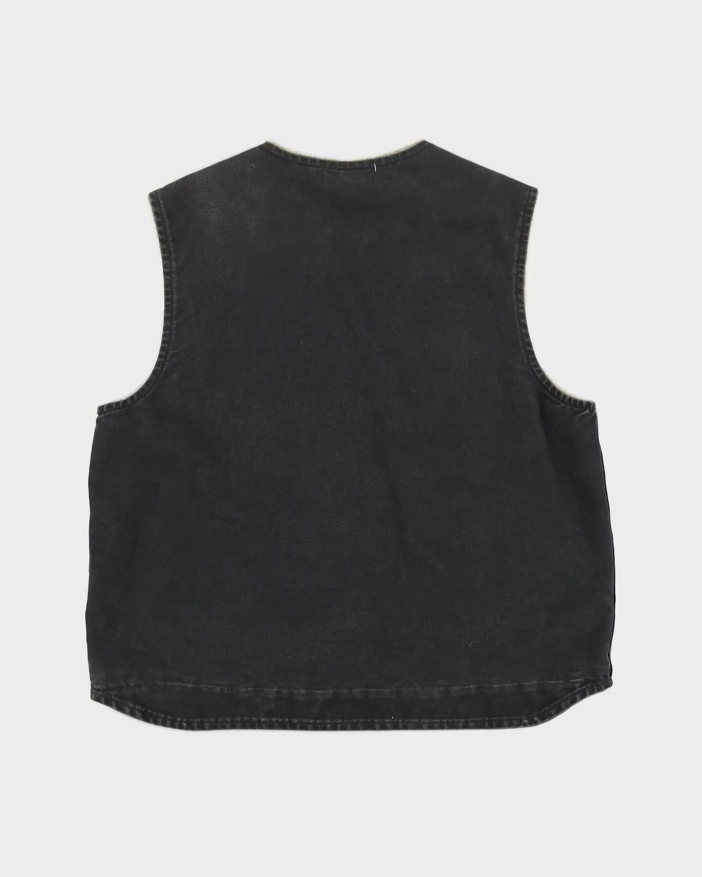 00s Carhartt Black Workwear Fleece Lined Gilet - XL