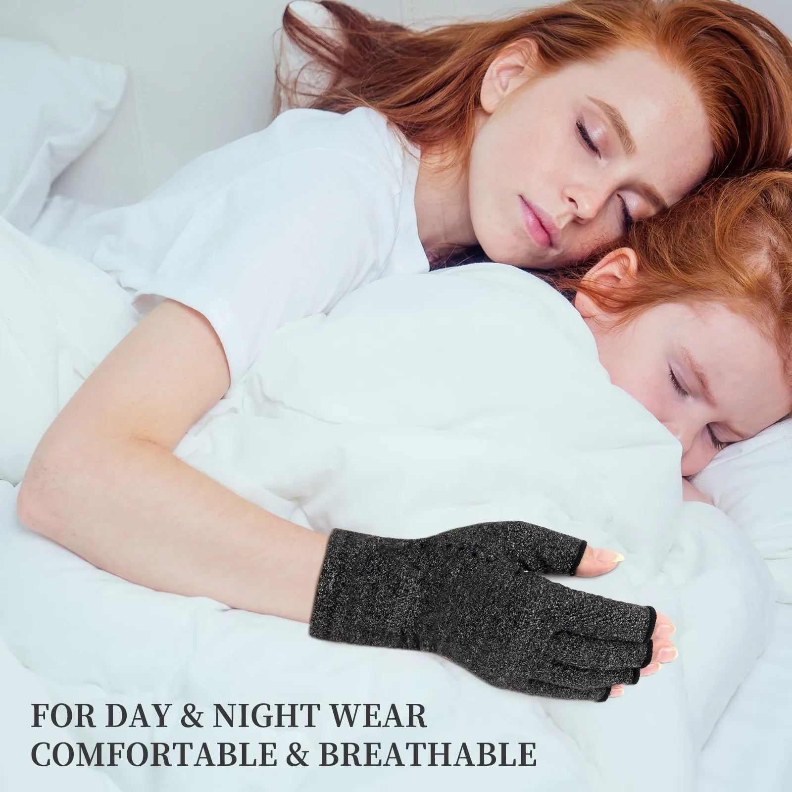 2 Pairs Arthritis Compression Gloves, Provide Support Warmth for Carpal Tunnel, Rheumatoid, Arthritis Pain Relief Gloves, Fingerless Compression Gloves for Arthritis for Women & Men(M(2 Pairs)) M (2 Pairs)