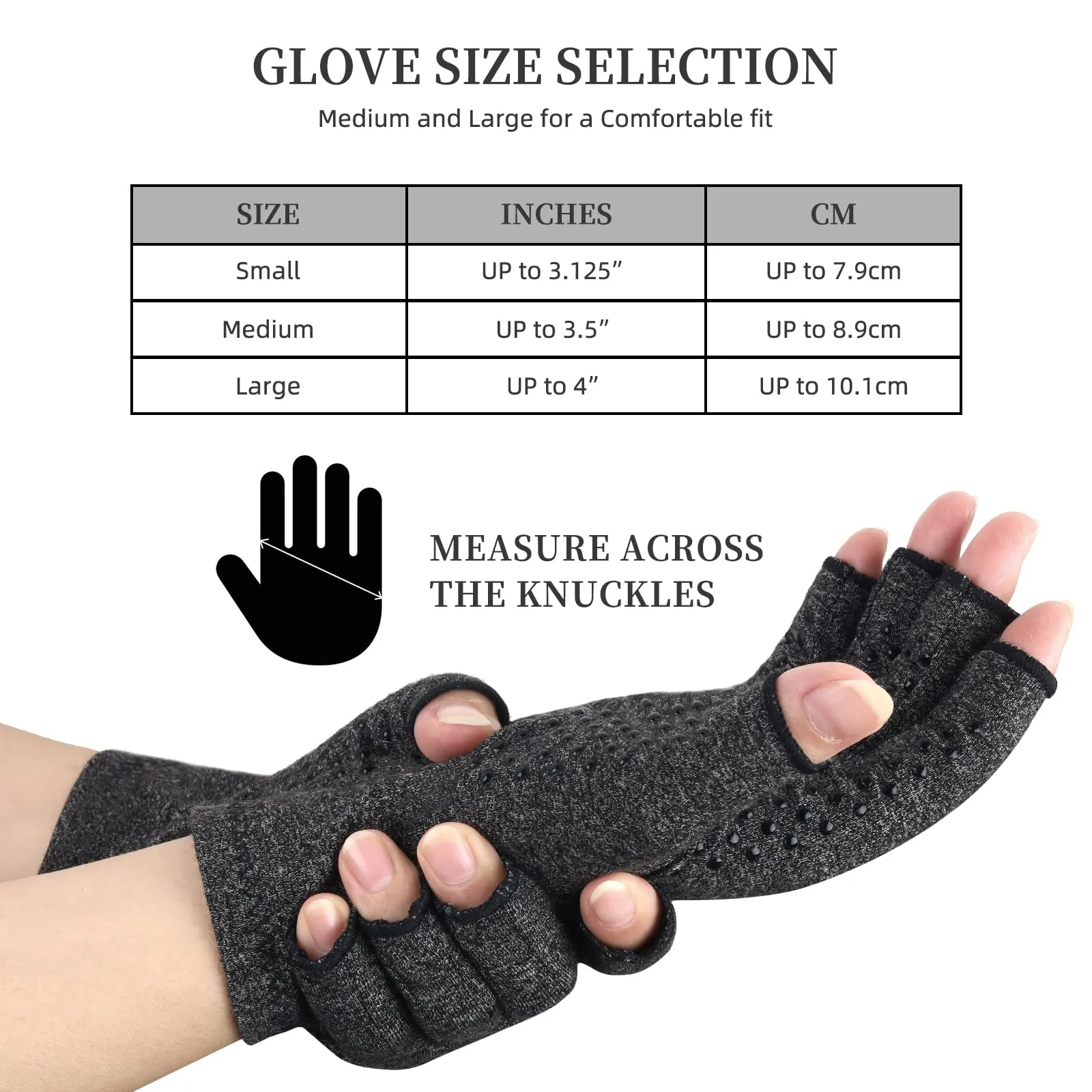2 Pairs Arthritis Compression Gloves, Provide Support Warmth for Carpal Tunnel, Rheumatoid, Arthritis Pain Relief Gloves, Fingerless Compression Gloves for Arthritis for Women & Men(M(2 Pairs)) M (2 Pairs)