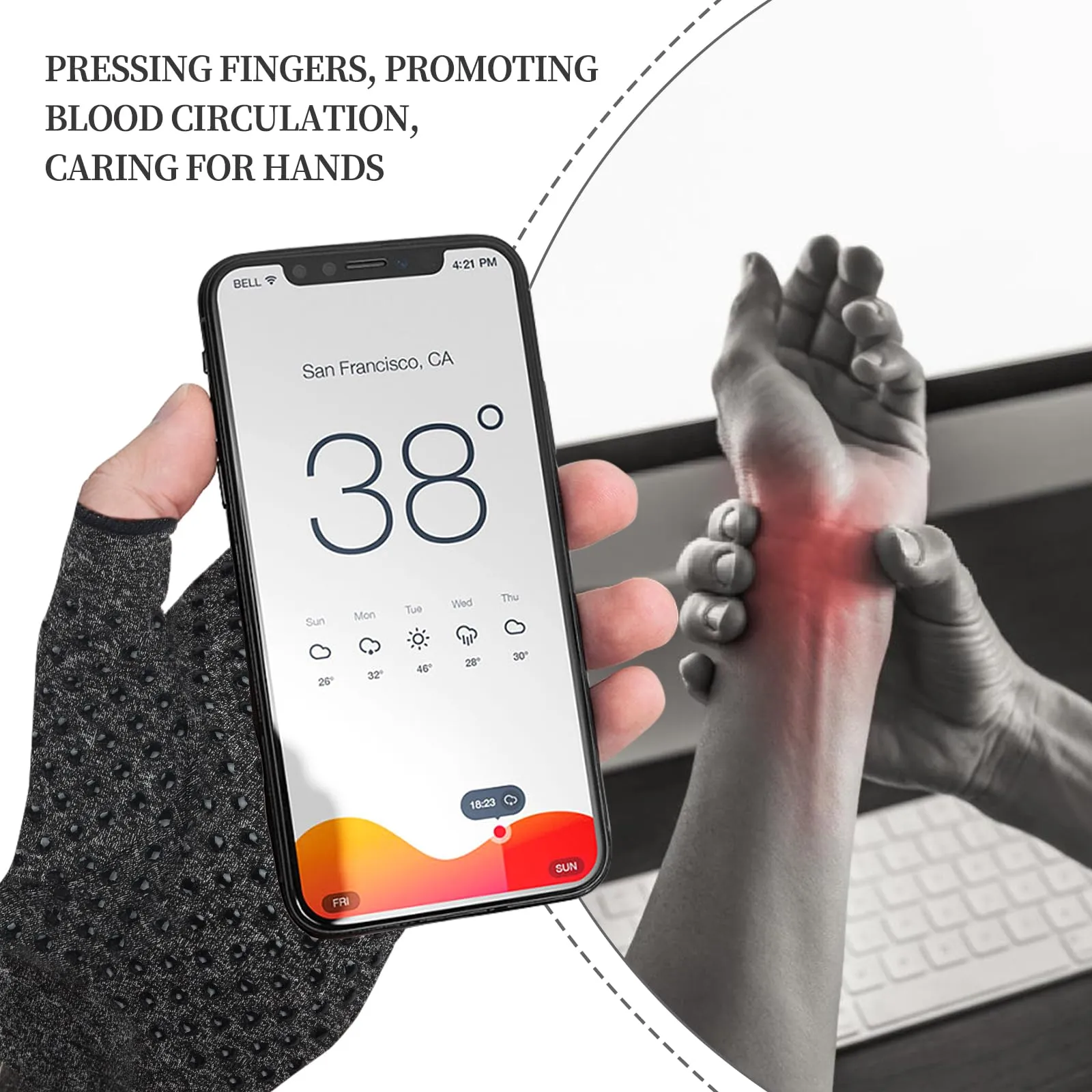 2 Pairs Arthritis Compression Gloves, Provide Support Warmth for Carpal Tunnel, Rheumatoid, Arthritis Pain Relief Gloves, Fingerless Compression Gloves for Arthritis for Women & Men(M(2 Pairs)) M (2 Pairs)