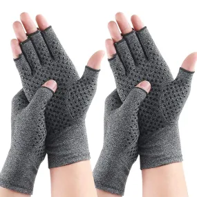2 Pairs Arthritis Compression Gloves, Provide Support Warmth for Carpal Tunnel, Rheumatoid, Arthritis Pain Relief Gloves, Fingerless Compression Gloves for Arthritis for Women & Men(M(2 Pairs)) M (2 Pairs)