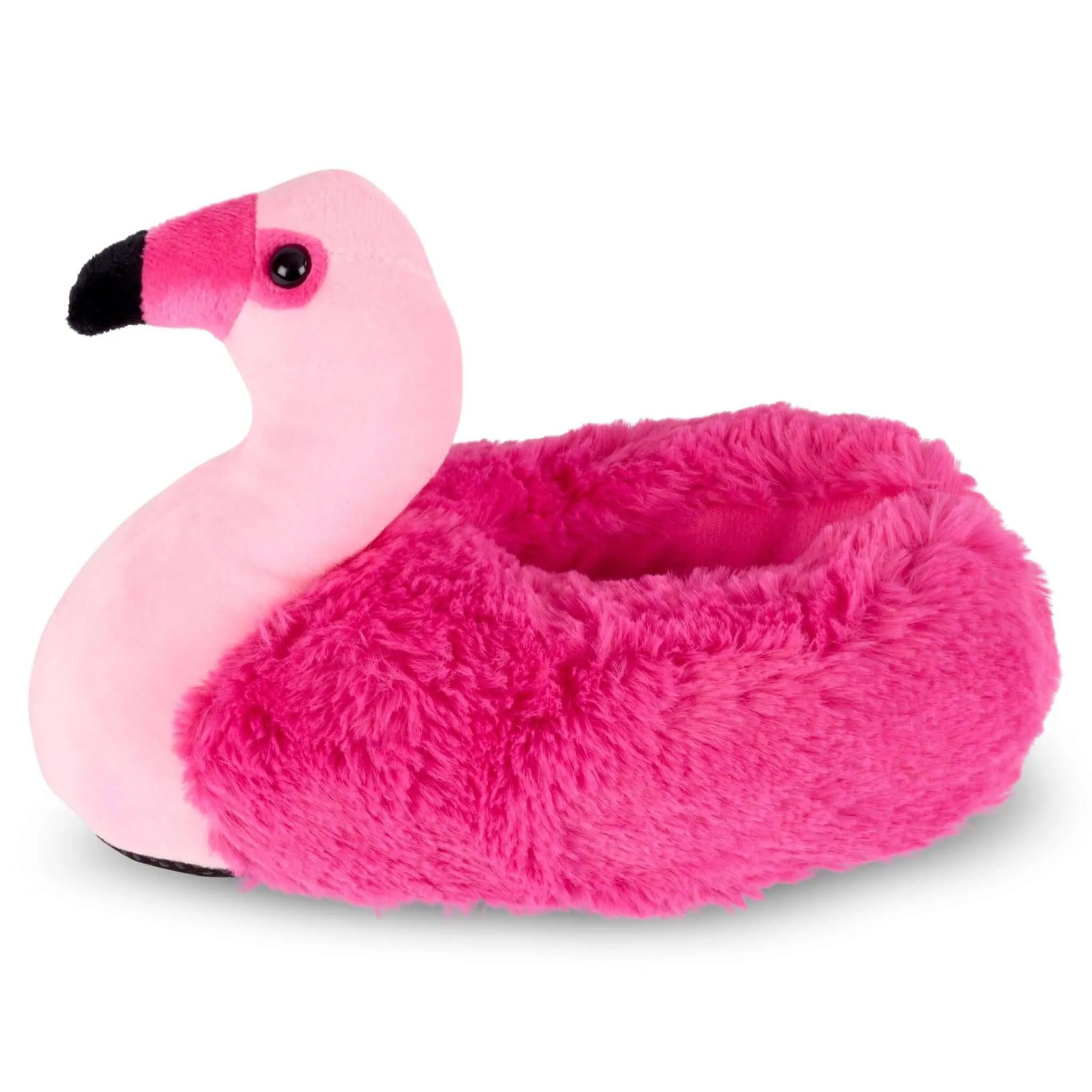 3D Plush Pink Flamingo Slippers - Size UK Kids 11 - 1Y