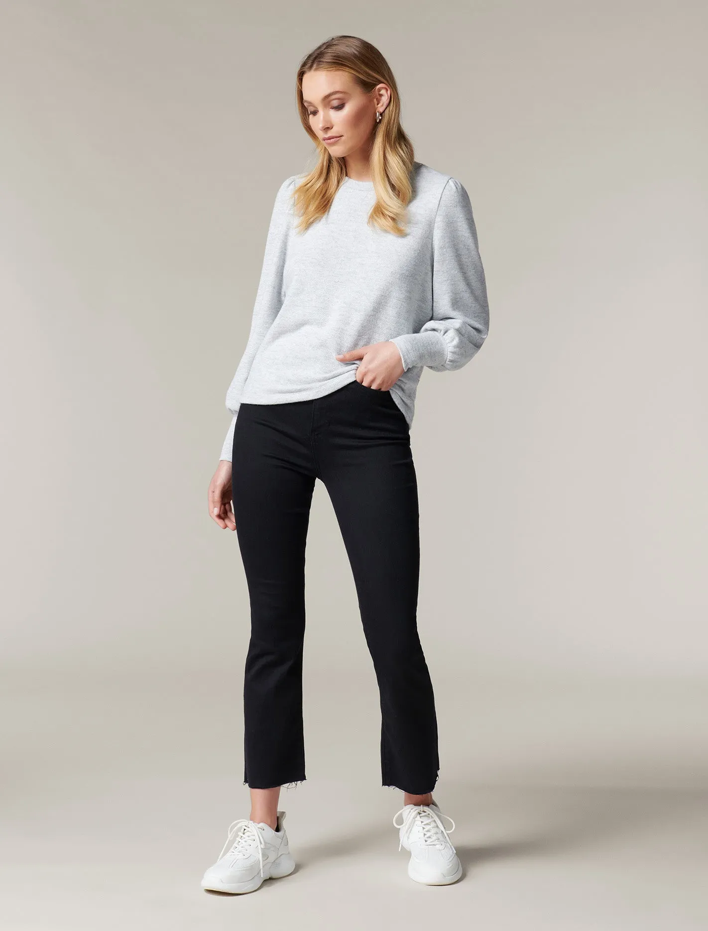 Annie Brushed Rib Puff Sleeve Top