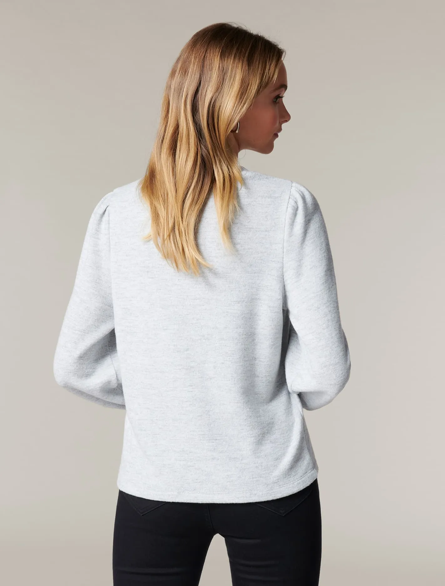 Annie Brushed Rib Puff Sleeve Top
