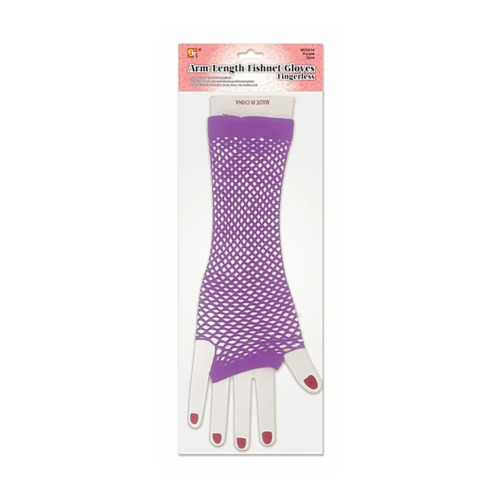 ARM-LENGTH FISHNET GLOVES - FINGERLESS