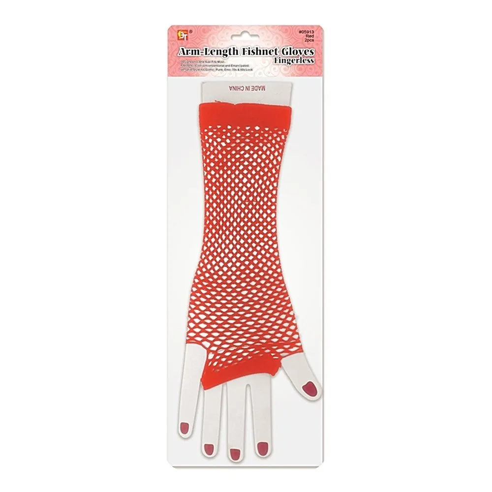 ARM-LENGTH FISHNET GLOVES - FINGERLESS