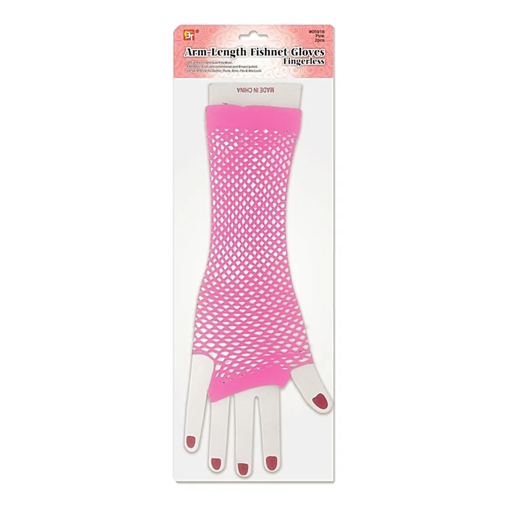 ARM-LENGTH FISHNET GLOVES - FINGERLESS