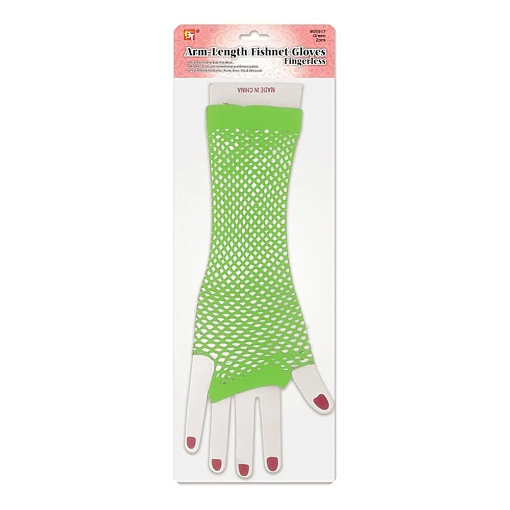 ARM-LENGTH FISHNET GLOVES - FINGERLESS