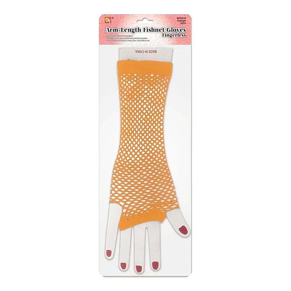 ARM-LENGTH FISHNET GLOVES - FINGERLESS