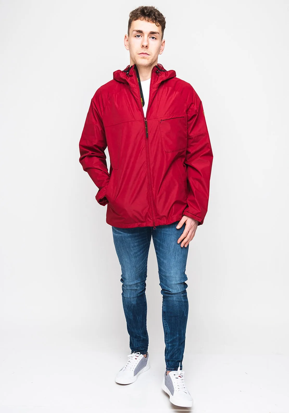 Barbour International Grange Parka Waterproof Hooded Jacket, Red