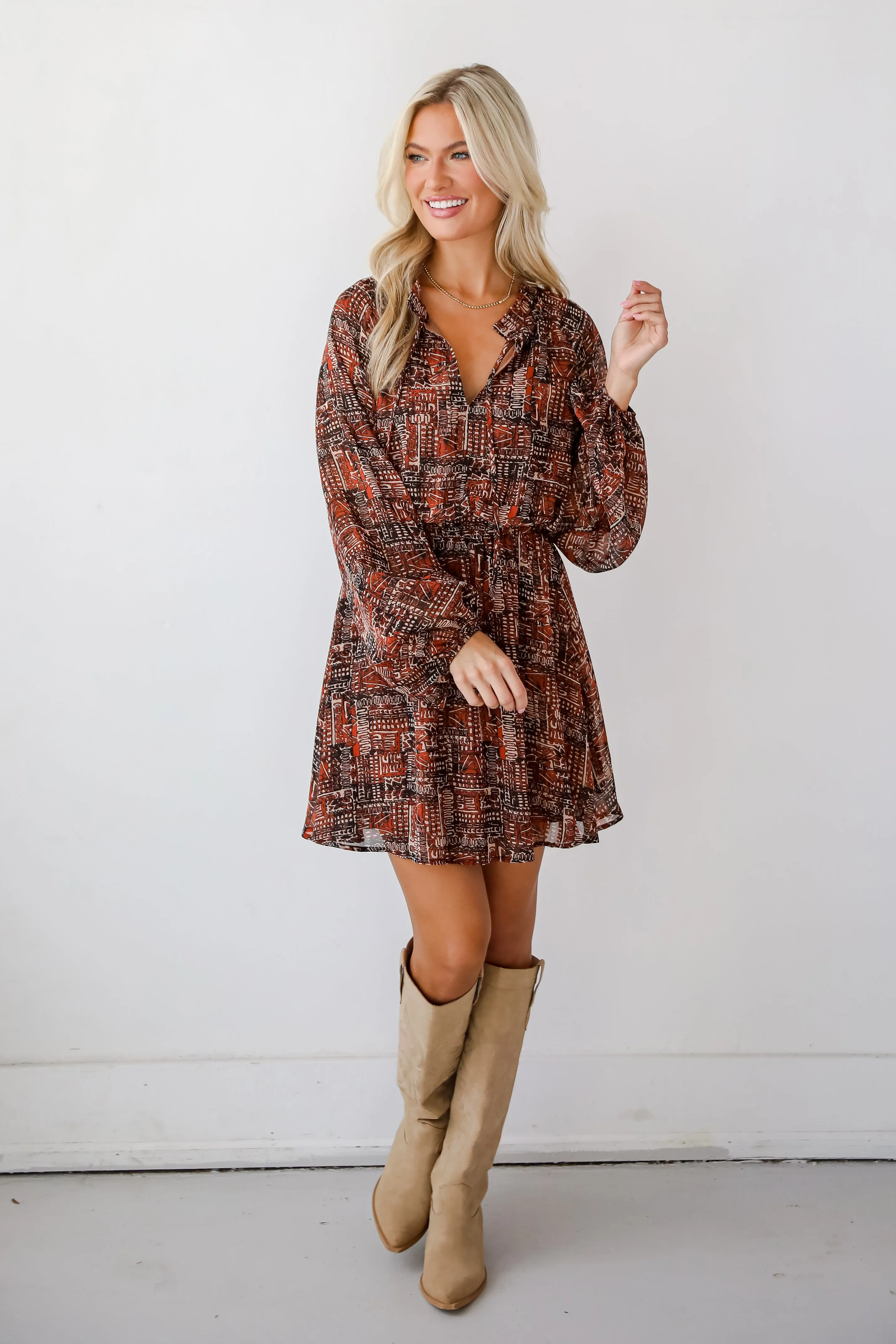 Beyond Sweet Rust Mini Dress