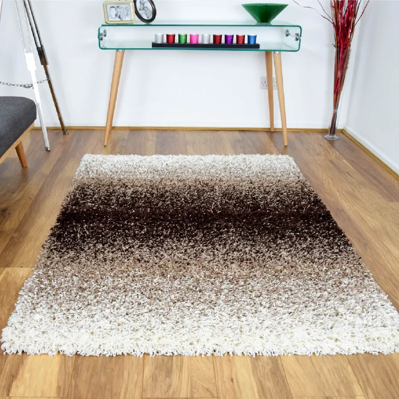 Brown Blend Thick Shaggy Rug - California