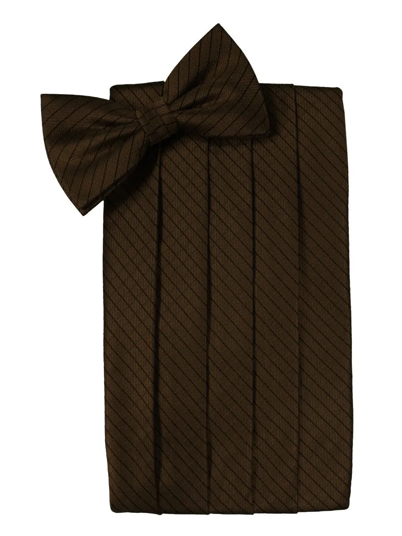 Chocolate Diamond Grid Pattern Cummerbund Set