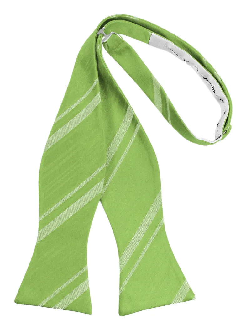 Clover Striped Satin Self-Tie Formal Bow Tie
