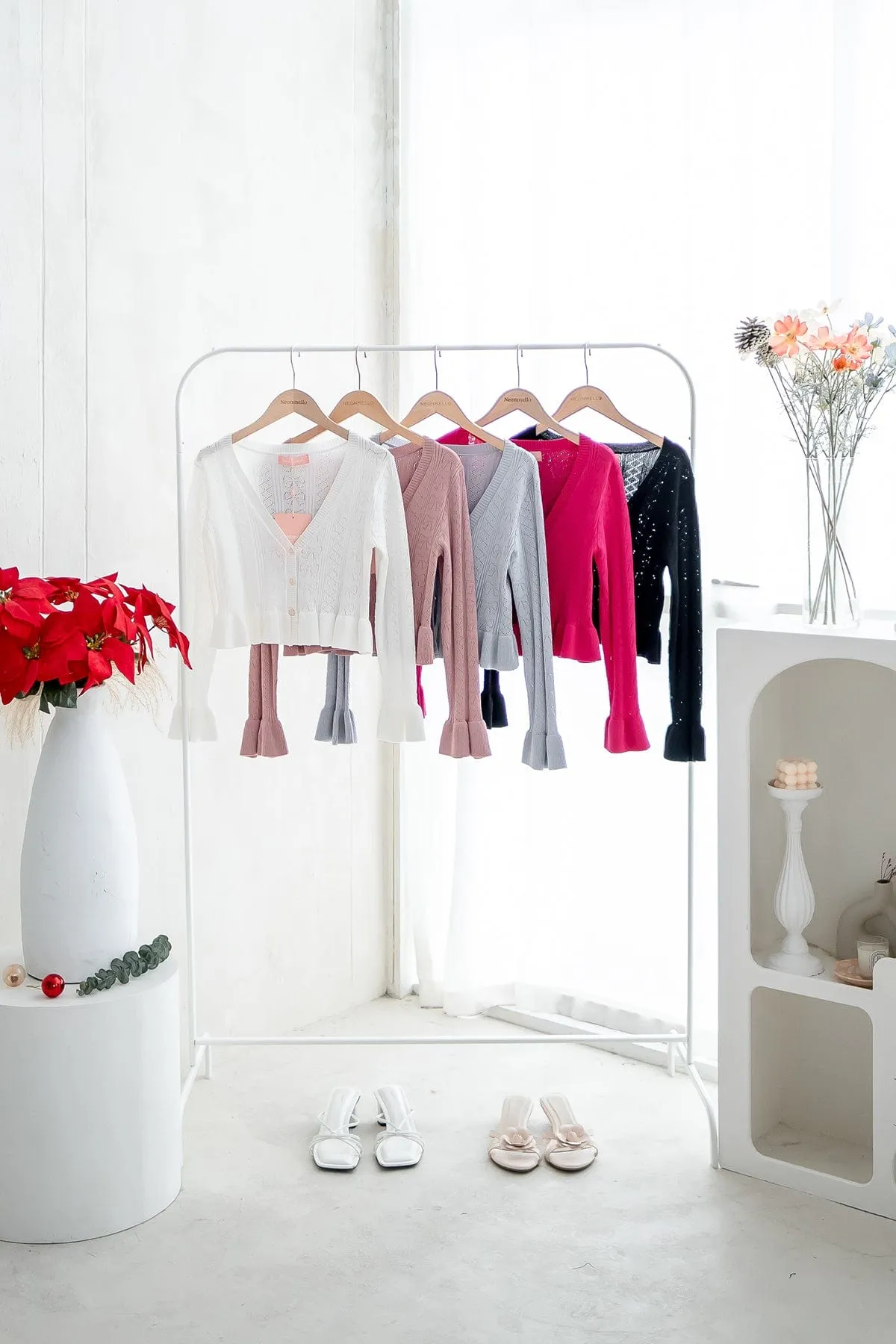DANNI FLAIR CARDIGAN IN BLUSH PINK