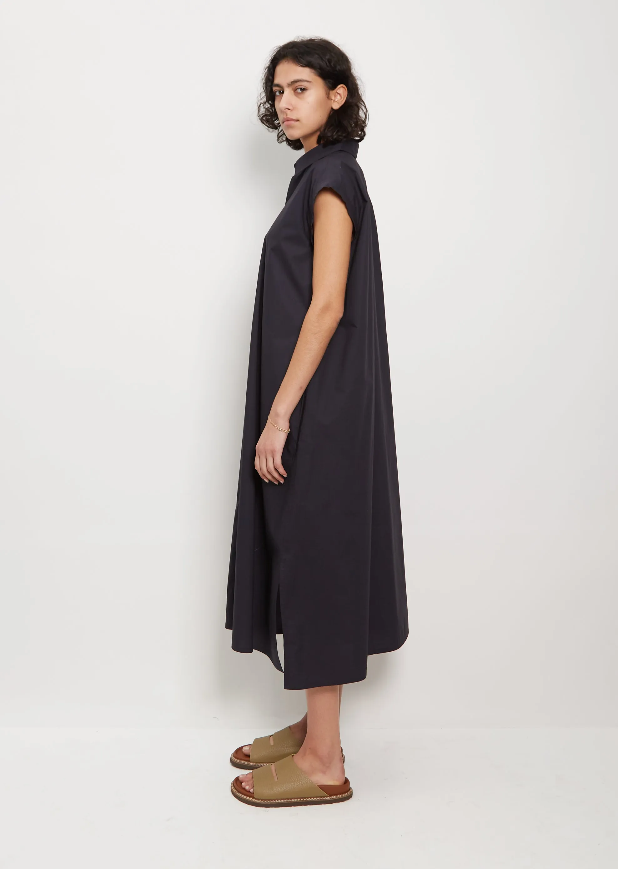 Deb Cotton Shirt Dress — Black