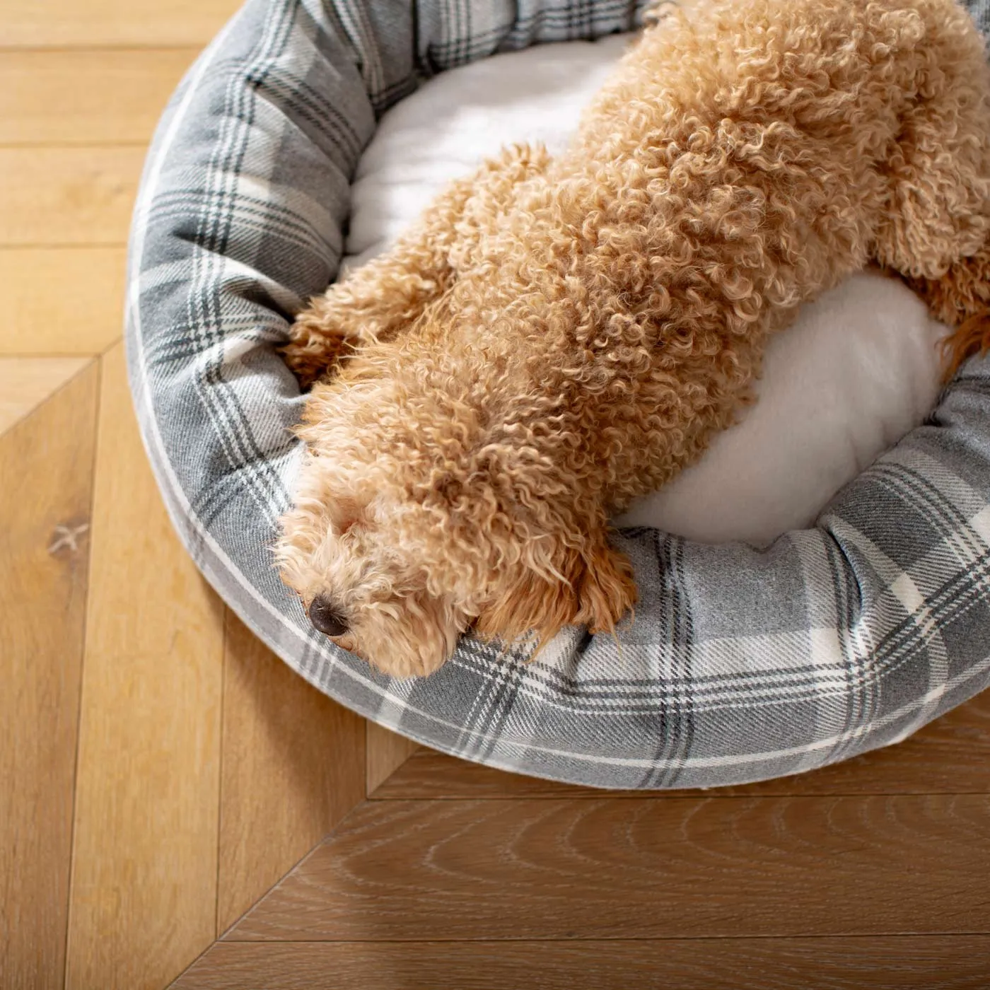 Donut Bed in Balmoral Dove Grey Tweed by Lords & Labradors