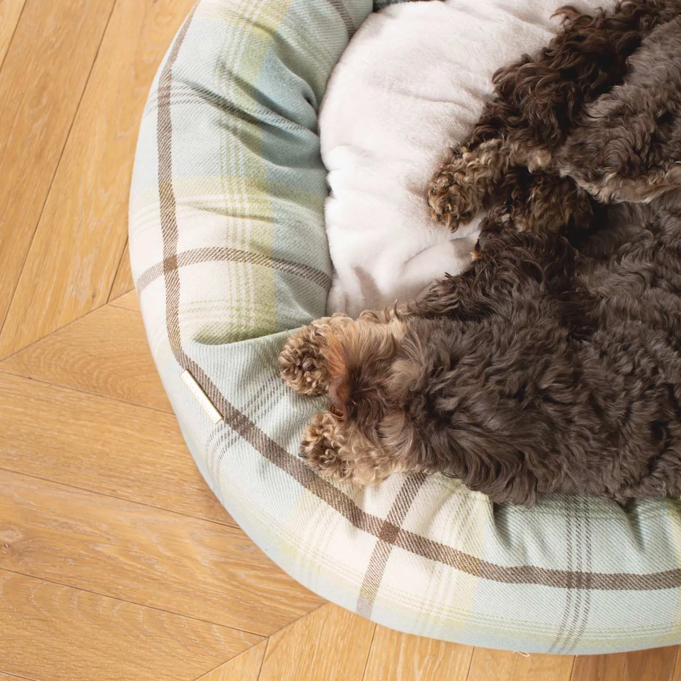 Donut Bed in Balmoral Duck Egg Tweed by Lords & Labradors