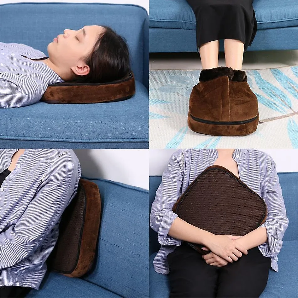 EU Plug 2 In 1 Electric Heated Foot Warmer Cosy Unisex Velvet Feet Heated Foot Warmer Massager Big Slipper Foot Heat Warm Massage Shoes Fa1169