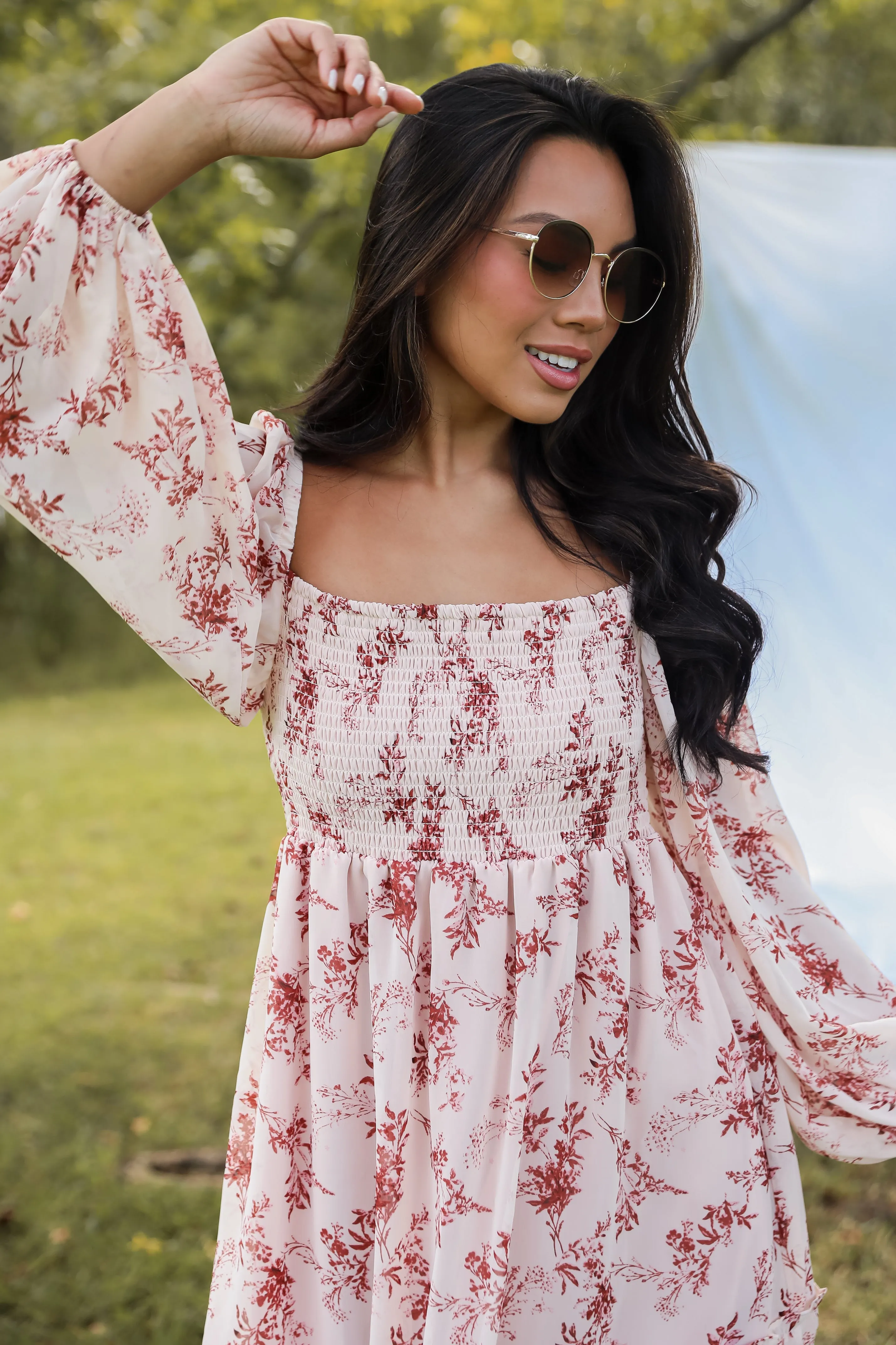 FINAL SALE - Authentic Glamour Blush Floral Mini Dress