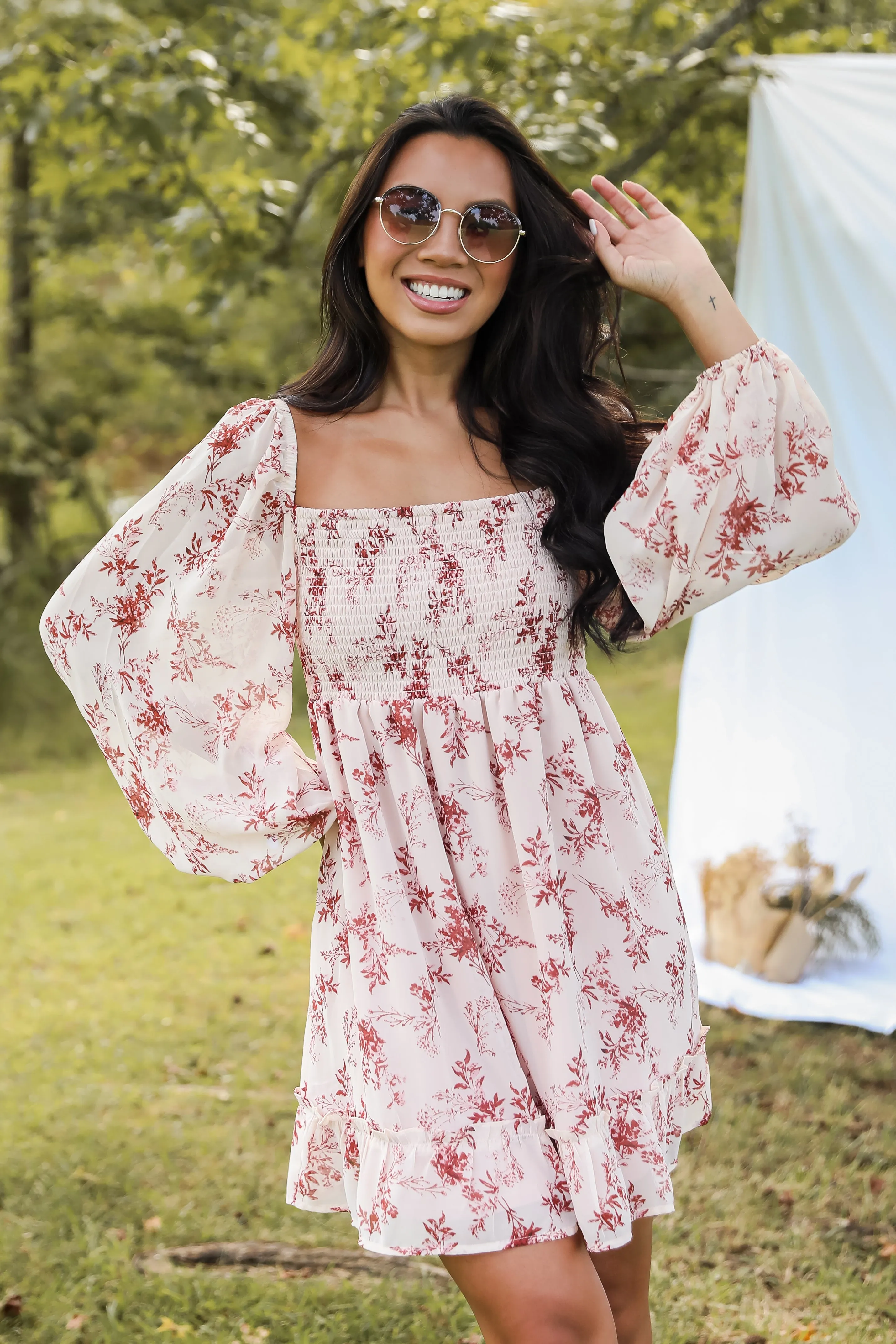 FINAL SALE - Authentic Glamour Blush Floral Mini Dress