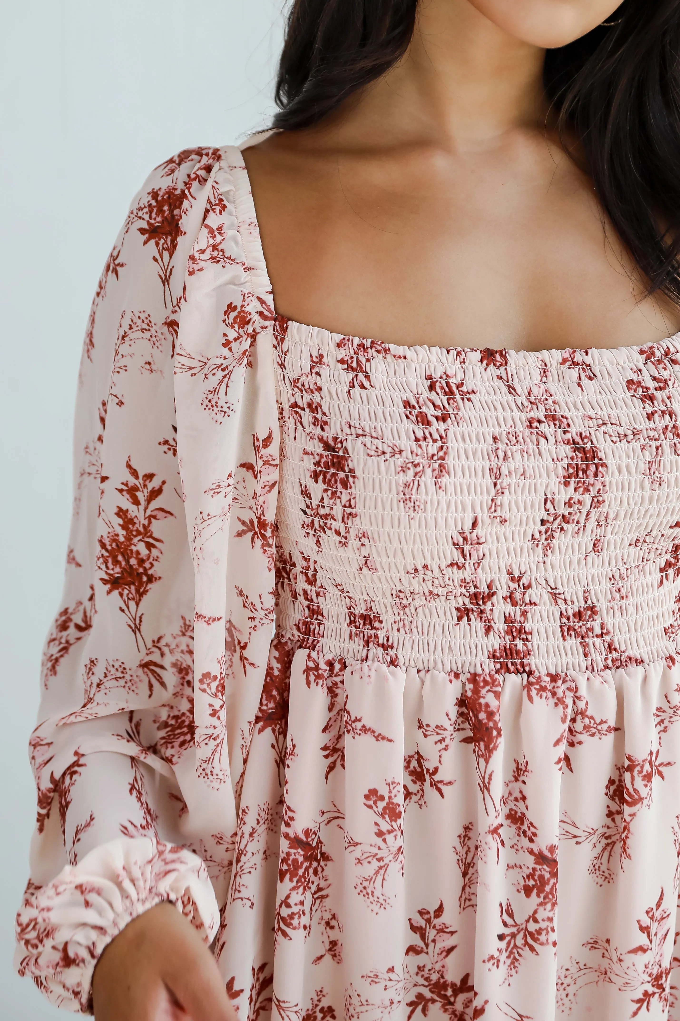 FINAL SALE - Authentic Glamour Blush Floral Mini Dress