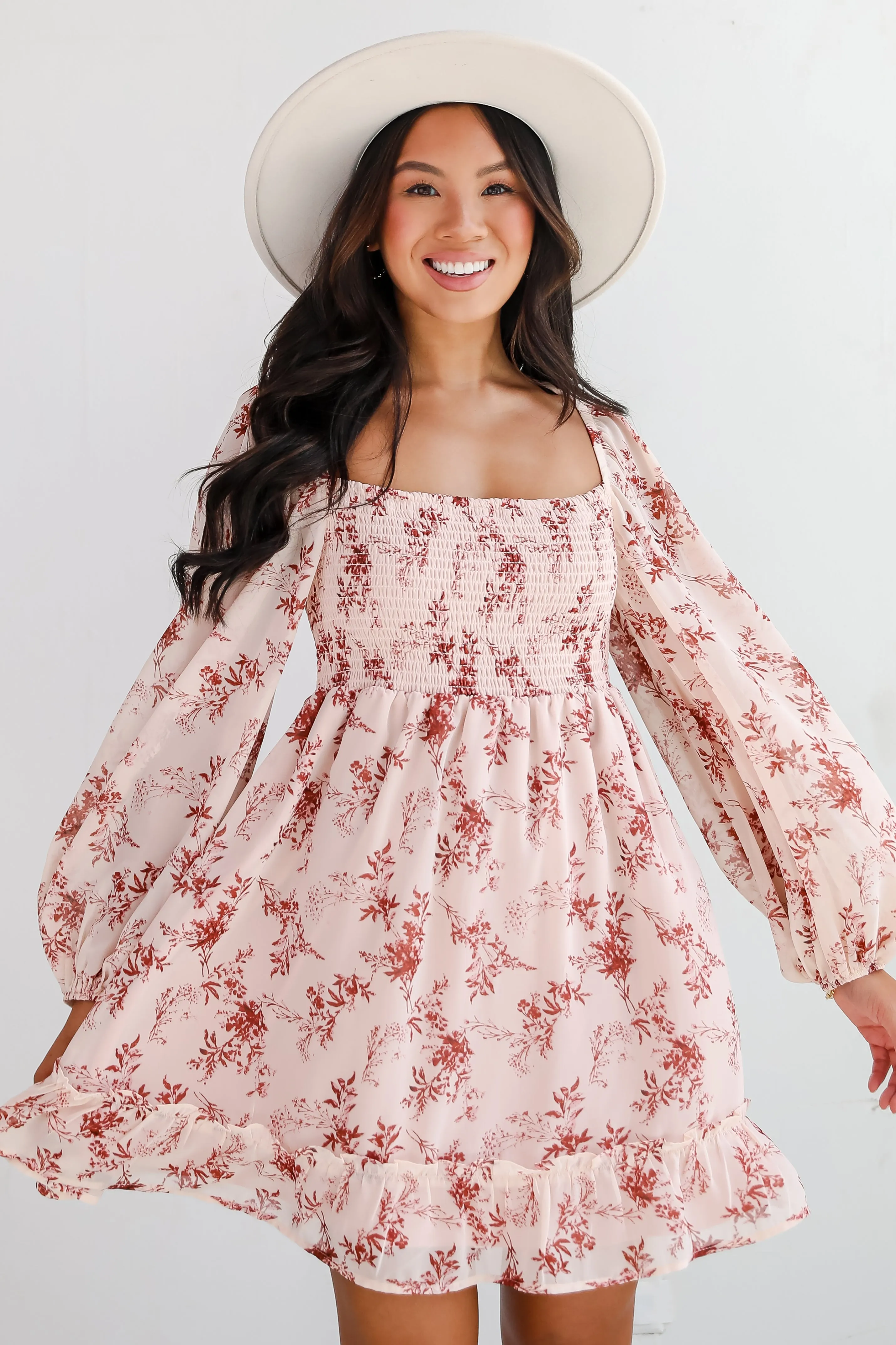 FINAL SALE - Authentic Glamour Blush Floral Mini Dress