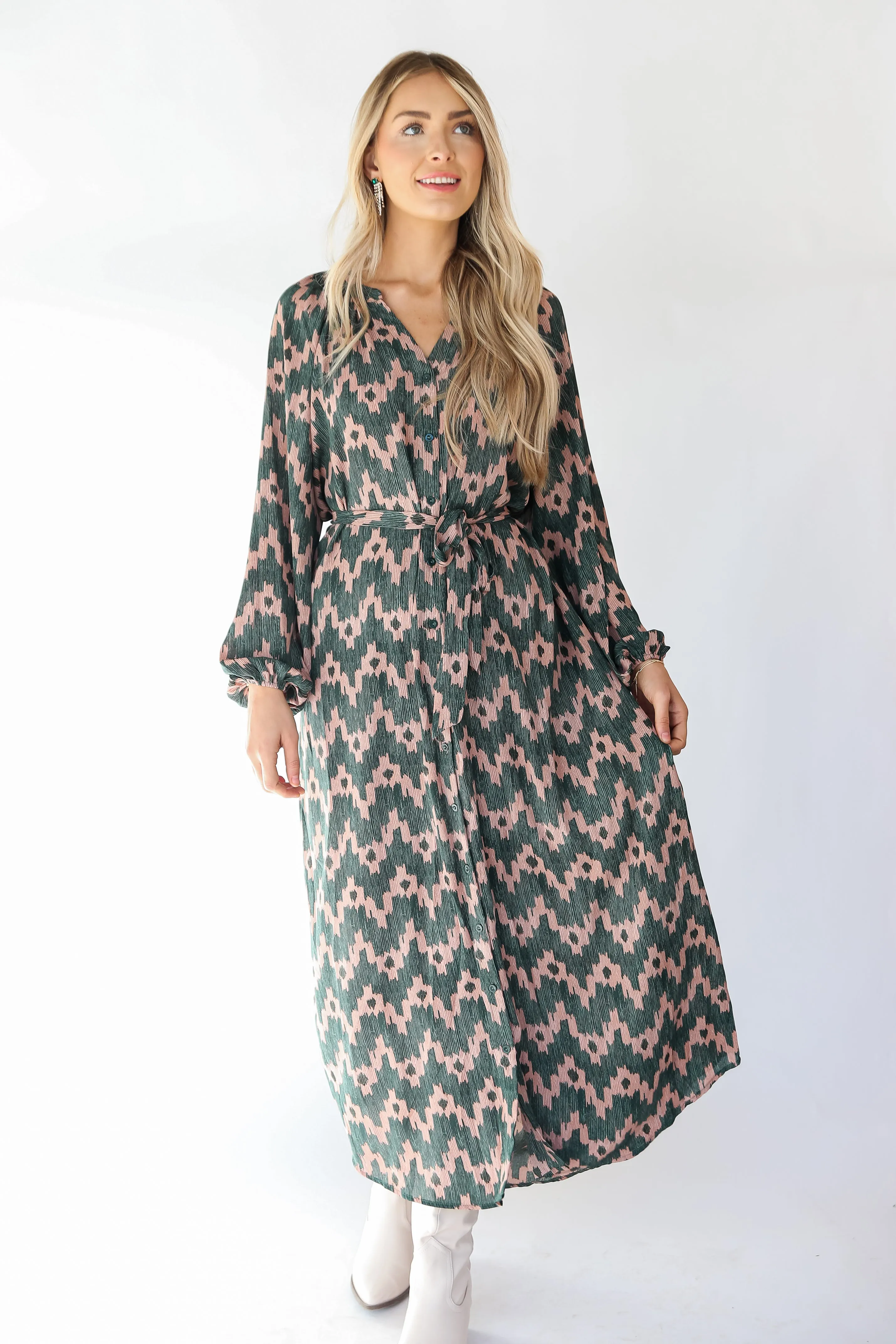 FINAL SALE - Chic Glamour Hunter Green Maxi Dress