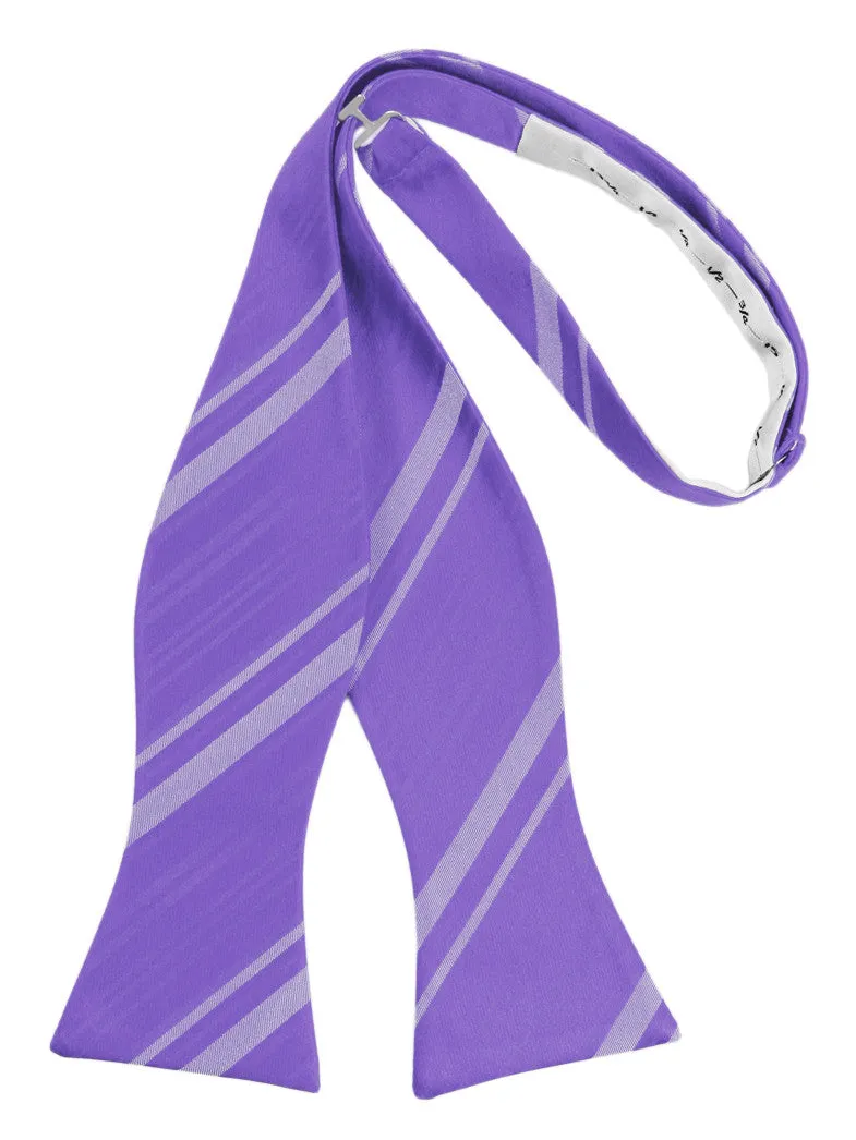 Freesia Striped Satin Self-Tie Formal Bow Tie