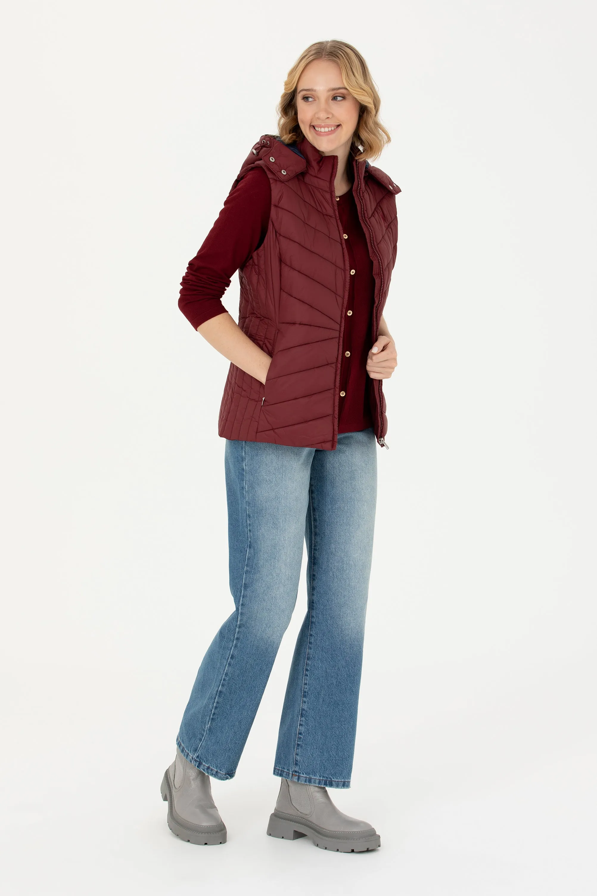 GILET DOUDOUNE EBONY BORDEAUX-1631564VR014