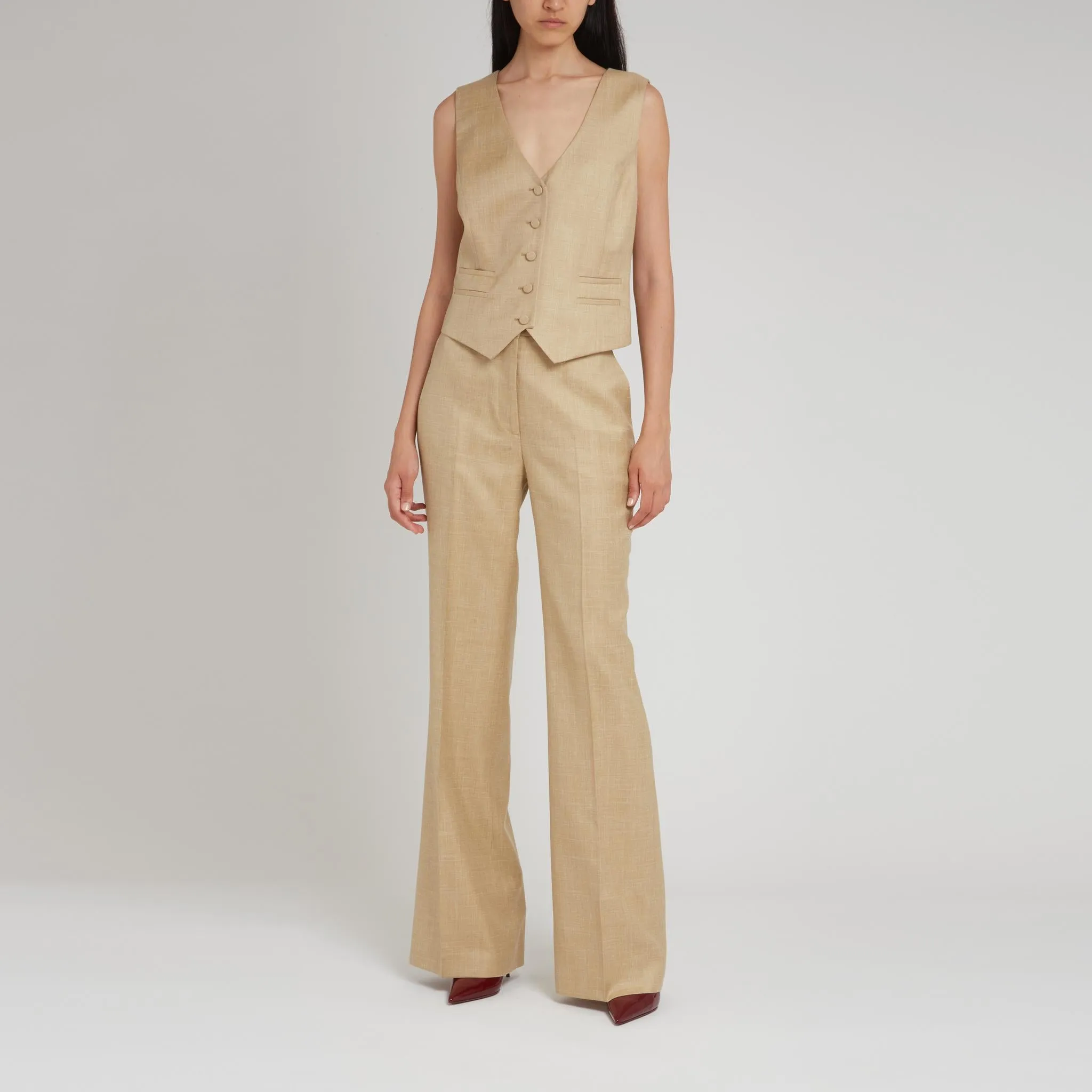 Gilet "Coleridge" in lana beige