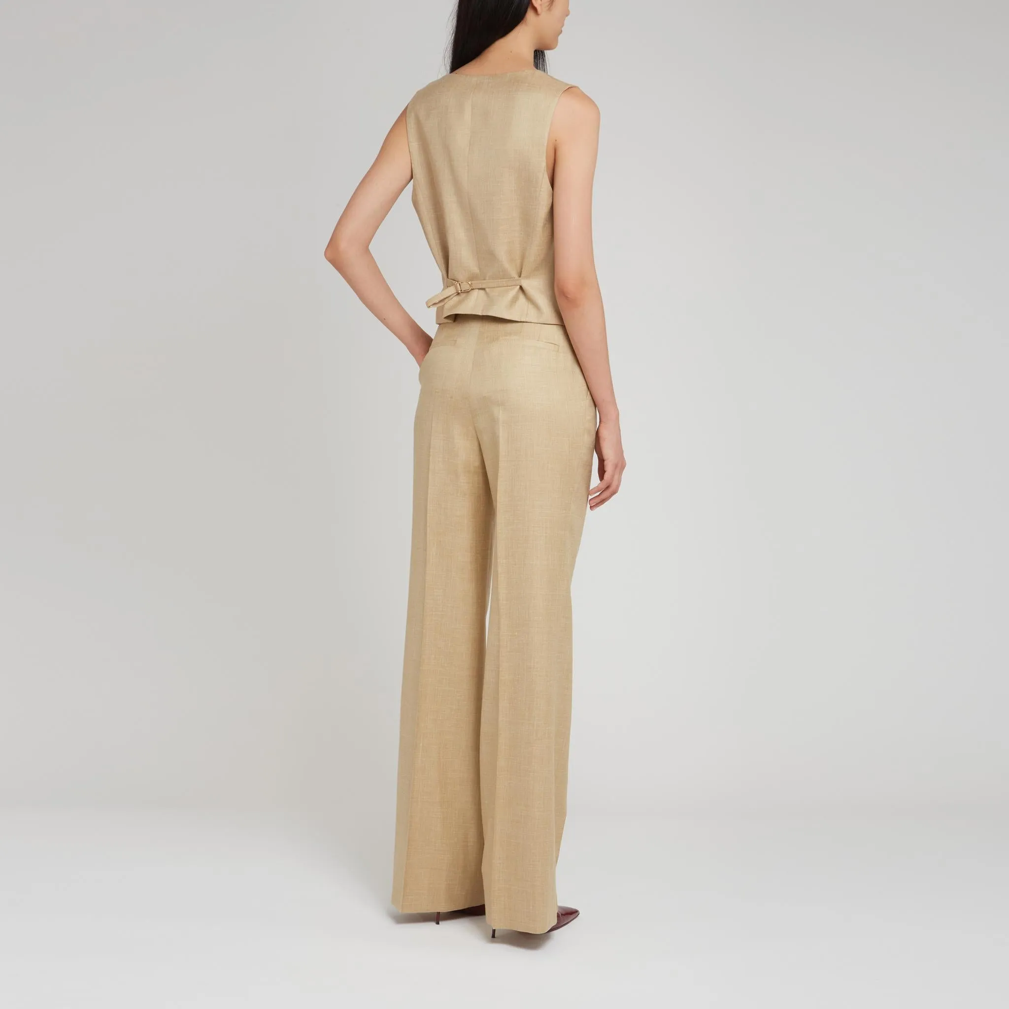Gilet "Coleridge" in lana beige
