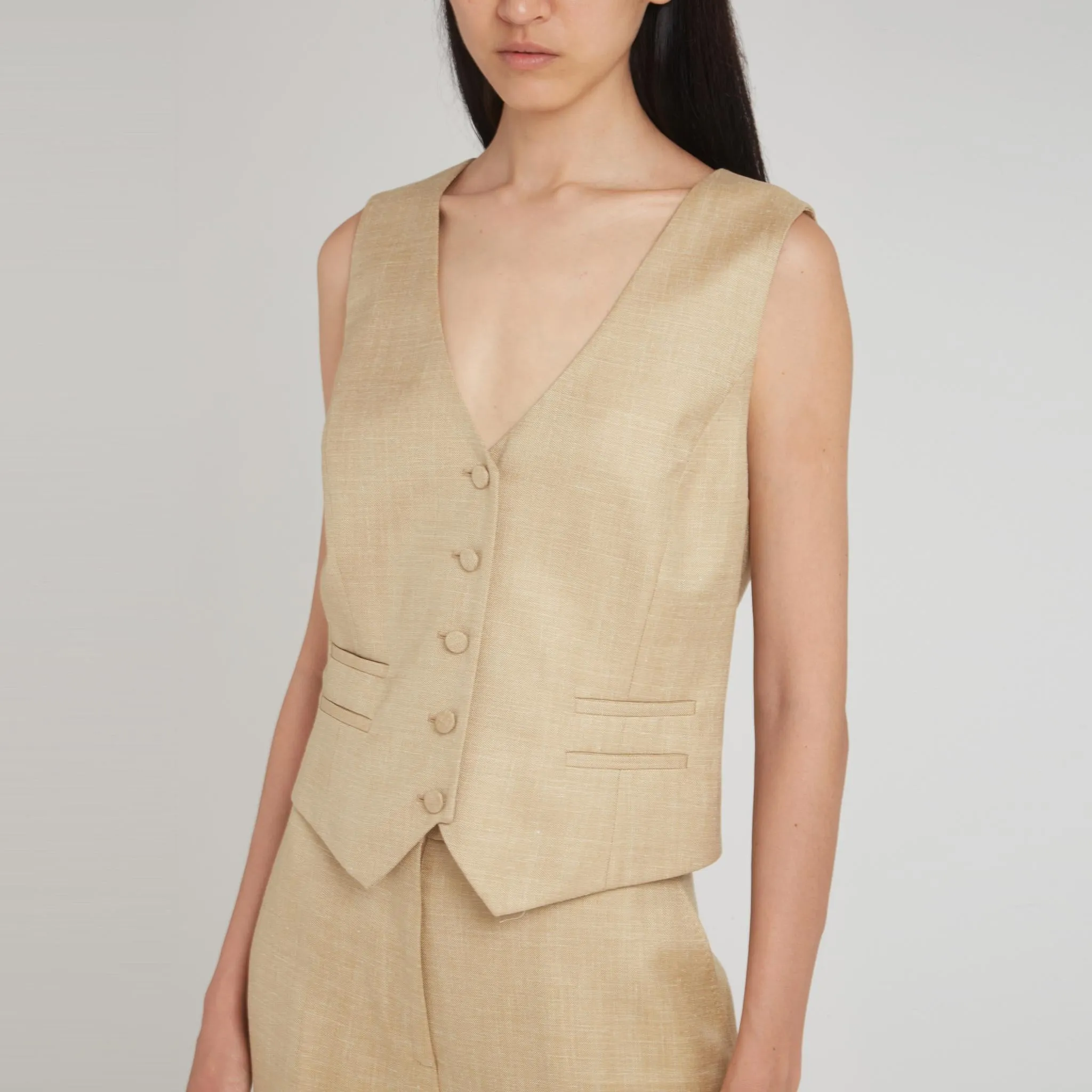 Gilet "Coleridge" in lana beige