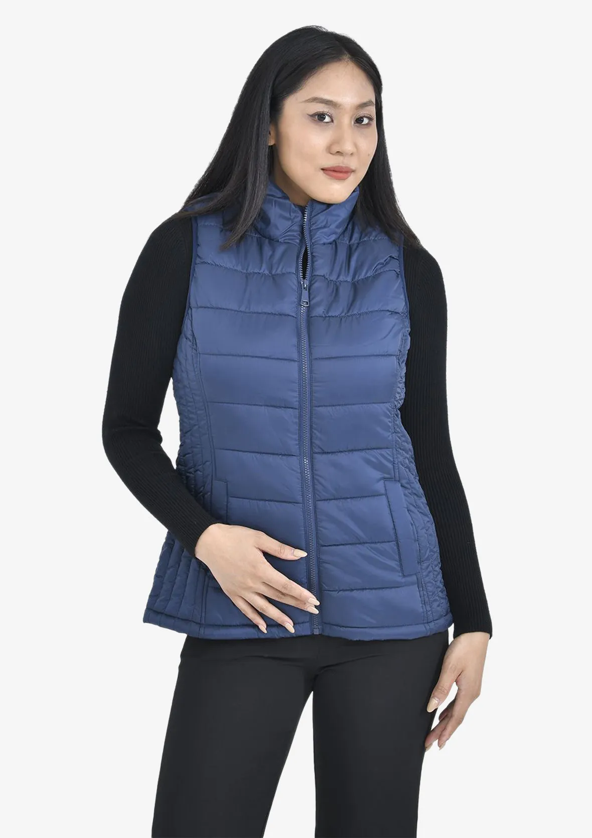 High-Neck Quilted Gilet