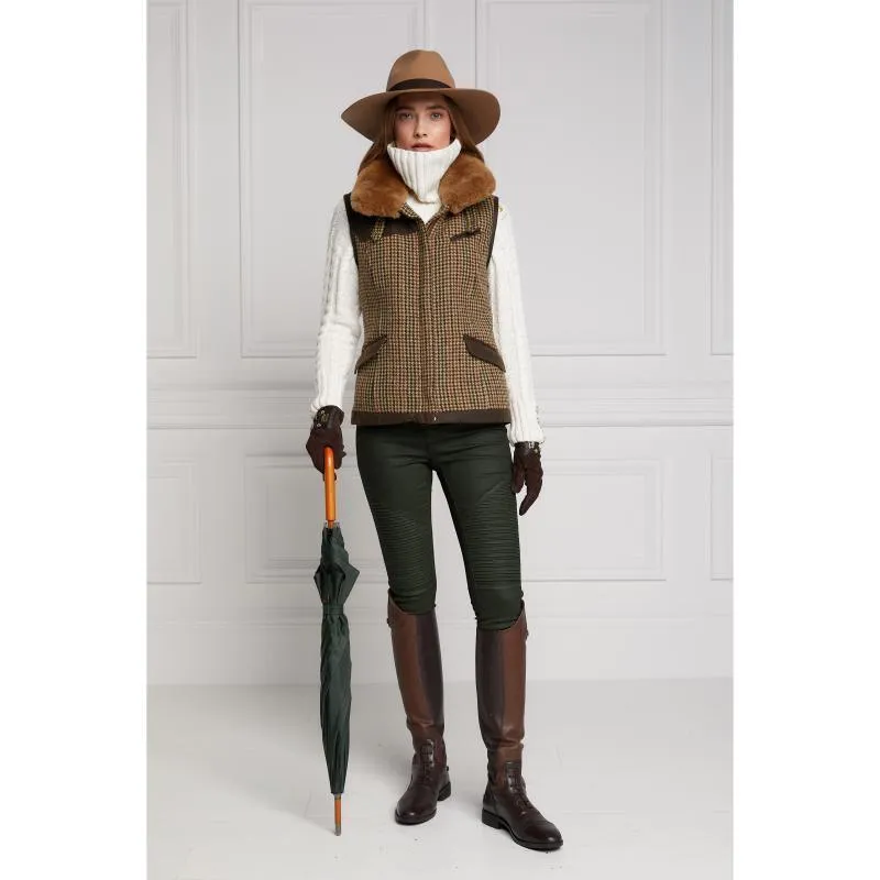 Holland Cooper Aviator Ladies Tweed Gilet - Hailes Green
