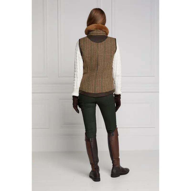 Holland Cooper Aviator Ladies Tweed Gilet - Hailes Green