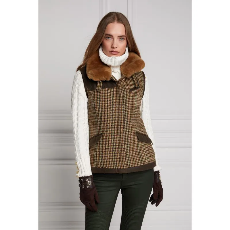 Holland Cooper Aviator Ladies Tweed Gilet - Hailes Green