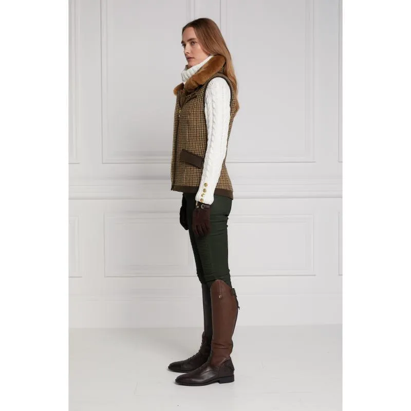Holland Cooper Aviator Ladies Tweed Gilet - Hailes Green