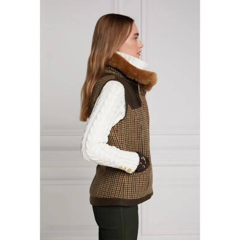 Holland Cooper Aviator Ladies Tweed Gilet - Hailes Green