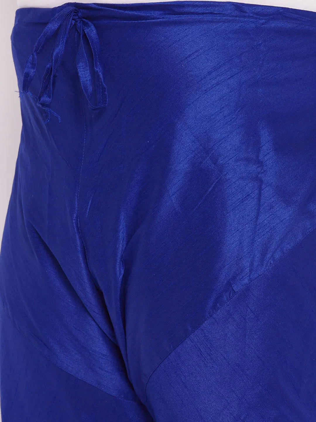Jashvi Men's Plus Size Blue Cotton Silk Blend Churidar