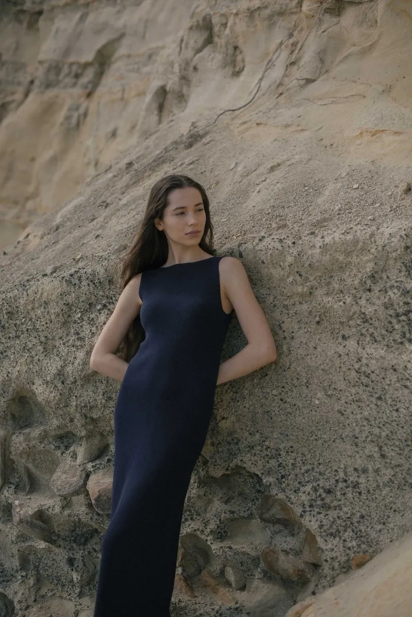 Knit Bateau Neckline Dress