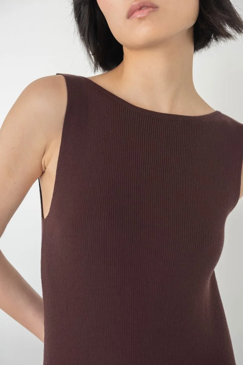 Knit Bateau Neckline Dress
