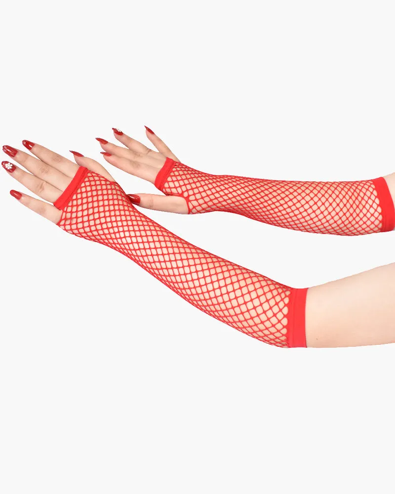 Lace Fingerless Mesh Fishnet Gloves