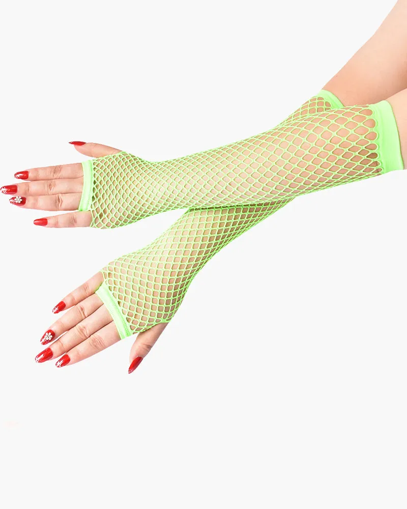Lace Fingerless Mesh Fishnet Gloves
