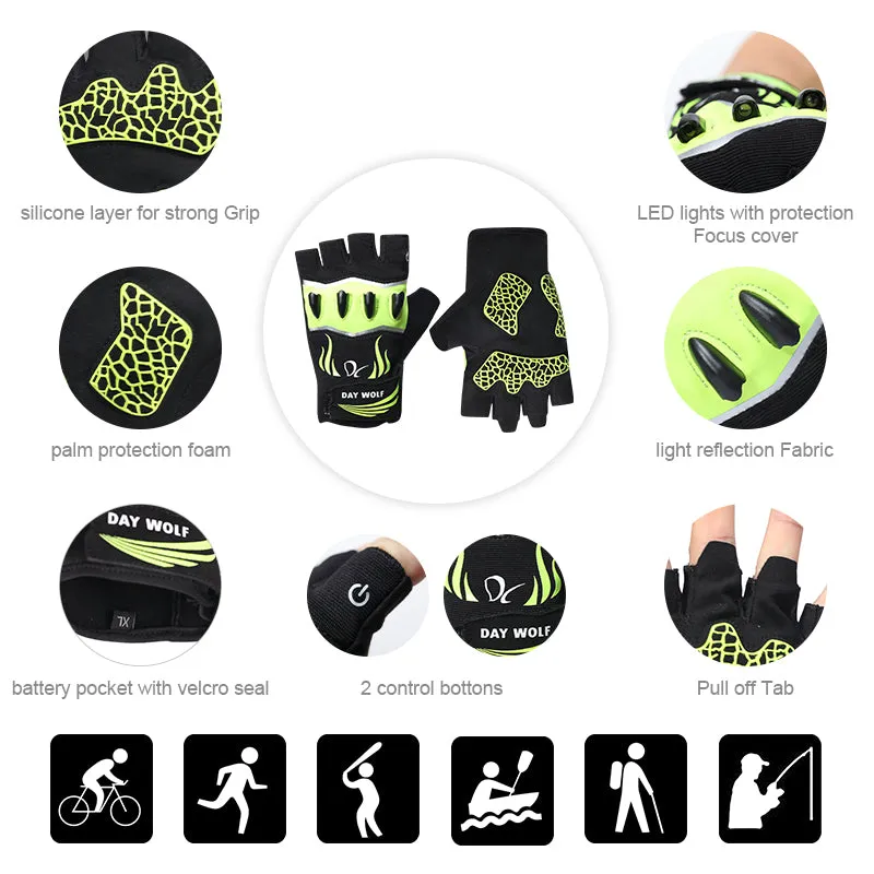 Led Gloves Finger lights Cycling Gloves Outdoor For Fishing