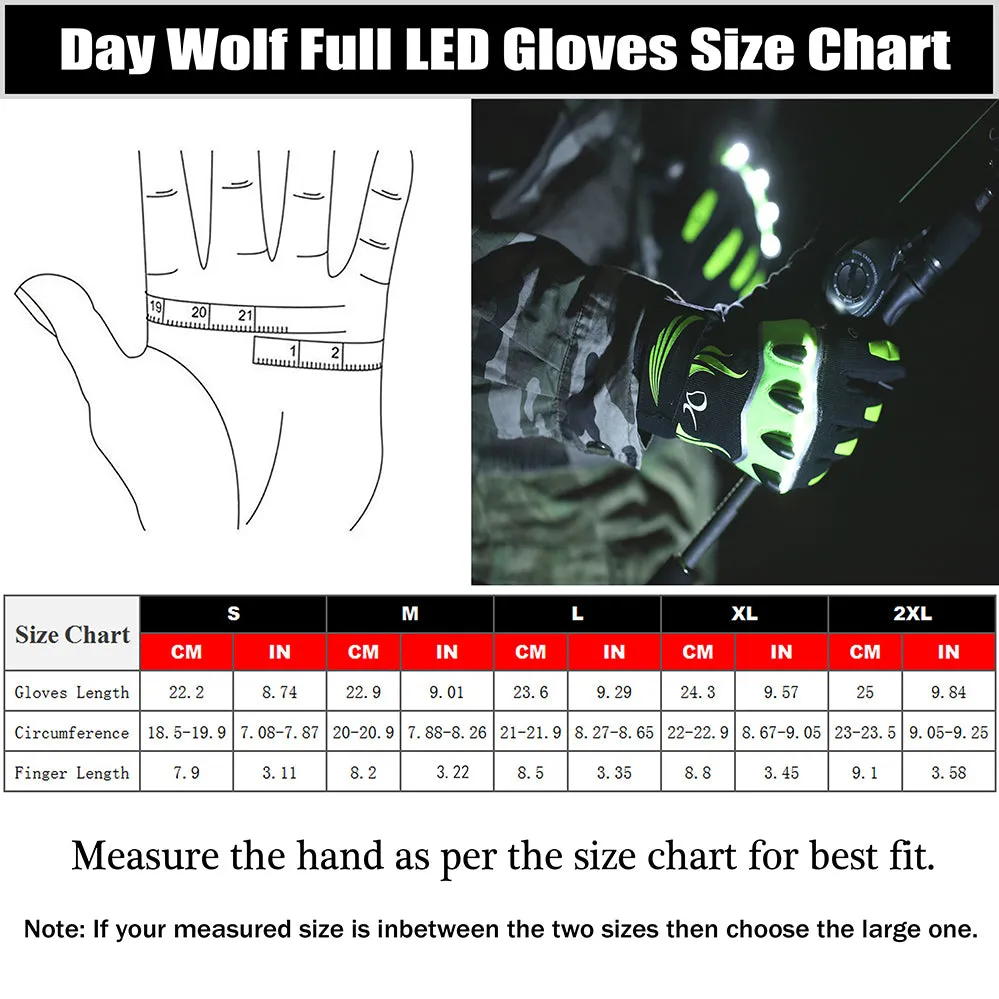 Led Gloves Finger lights Cycling Gloves Outdoor For Fishing