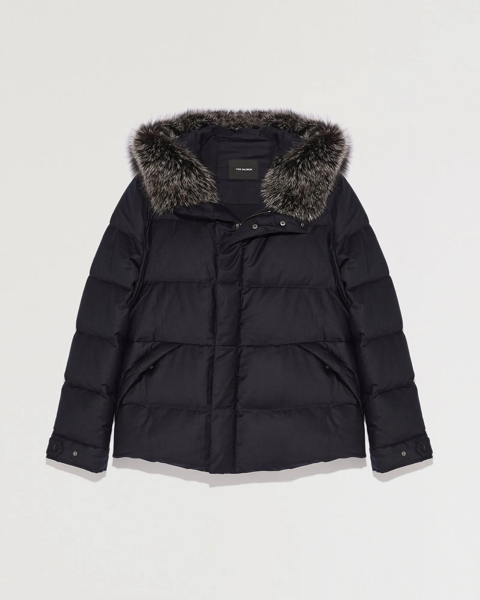 Loro Piana Fabric Down Jacket With Fox Fur Trim