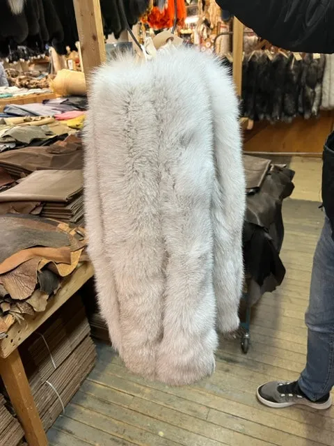 Natural Blue Fox Fur Hood Ruff