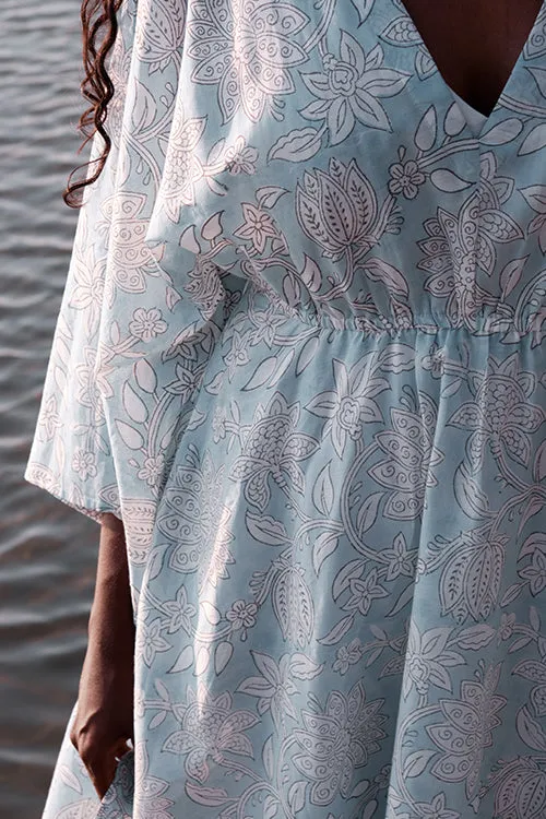 Okhai 'Spring Dance' Mul Cotton Hand Block Printed Dress