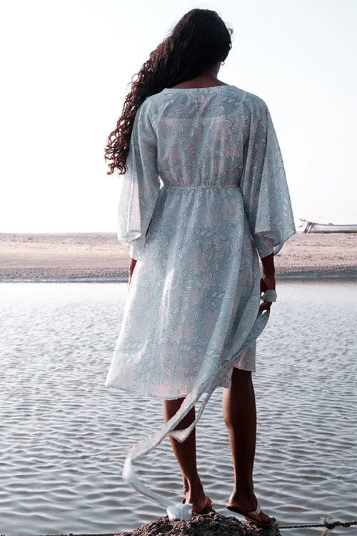 Okhai 'Spring Dance' Mul Cotton Hand Block Printed Dress